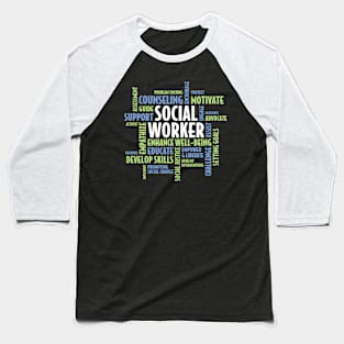 Words - Lcsw Social Work Month For Social Worker Baseball T-Shirt